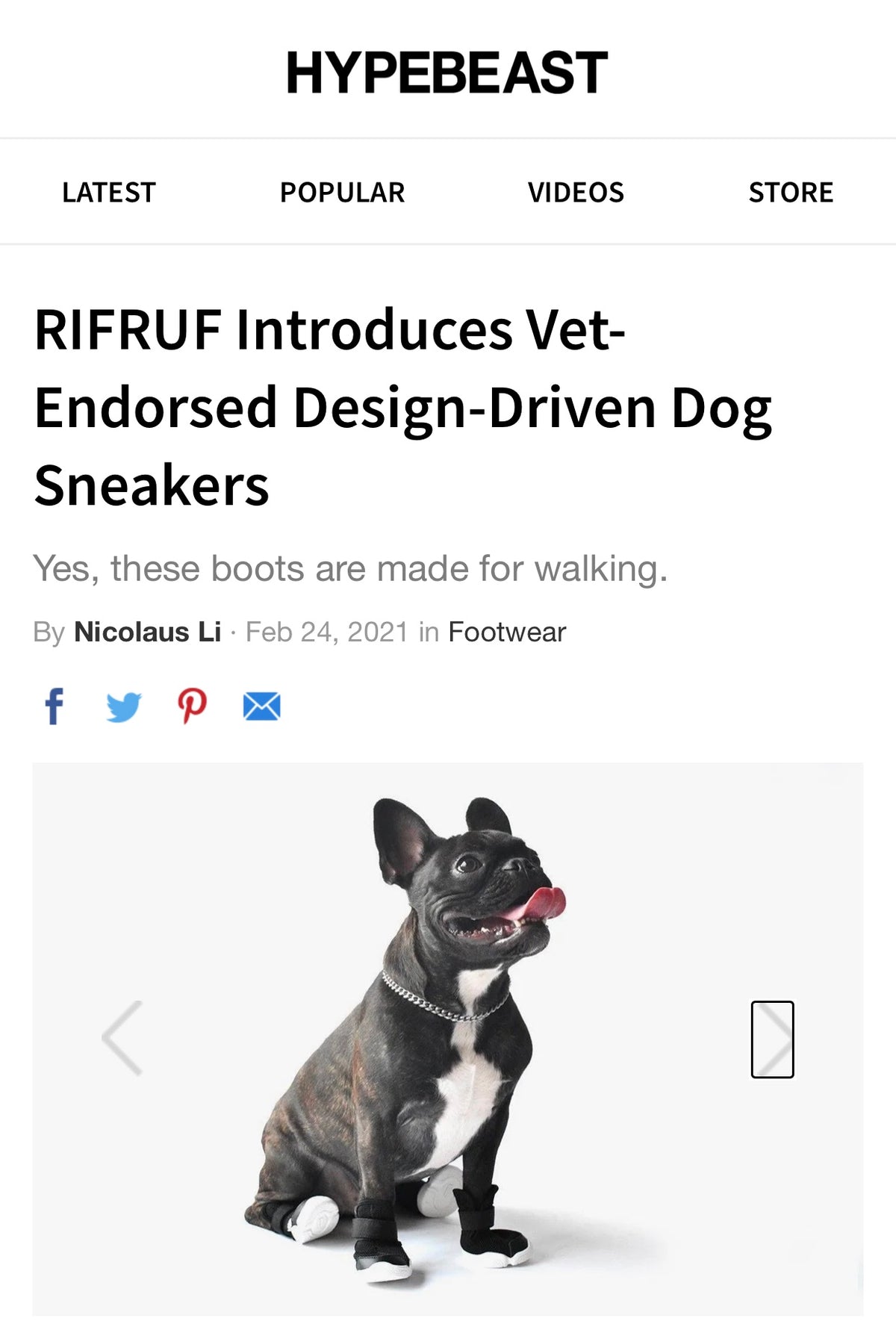 RIFRUF article in Hypebeast Magazine 
