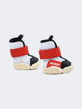 RIFRUF Caesar 1S Retro dog sneakers, one pair (2 shoes), white mesh with red strap