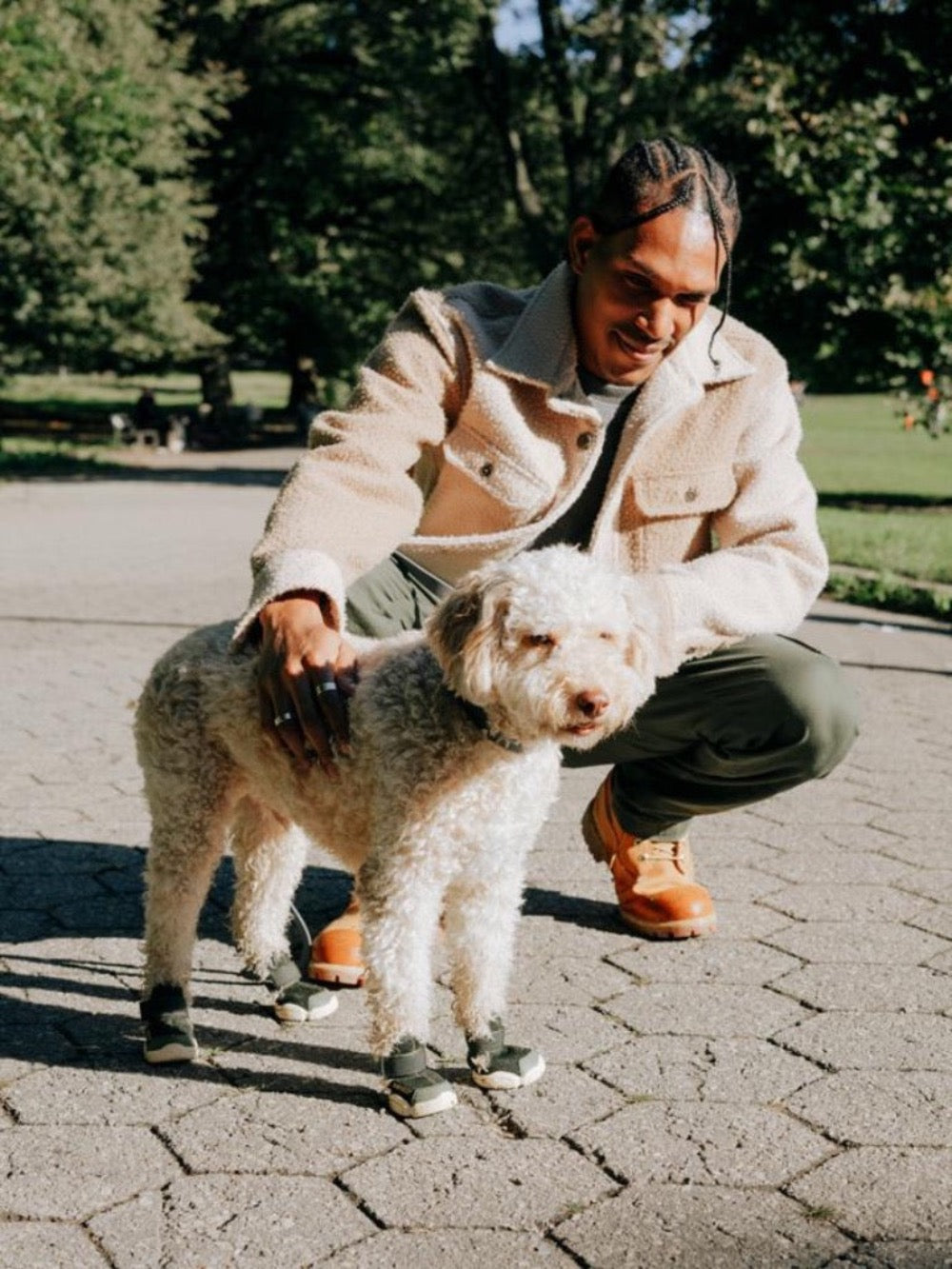 RIFRUF Caesar 1 Birch With Poodle Outside At Park