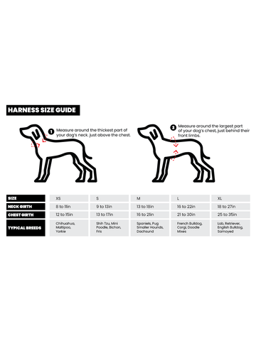 K9 harness hotsell size guide