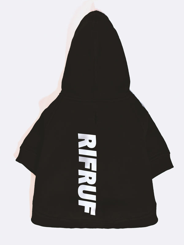 RIFRUF Essential Dog Hoodie Black Back Studio Shot