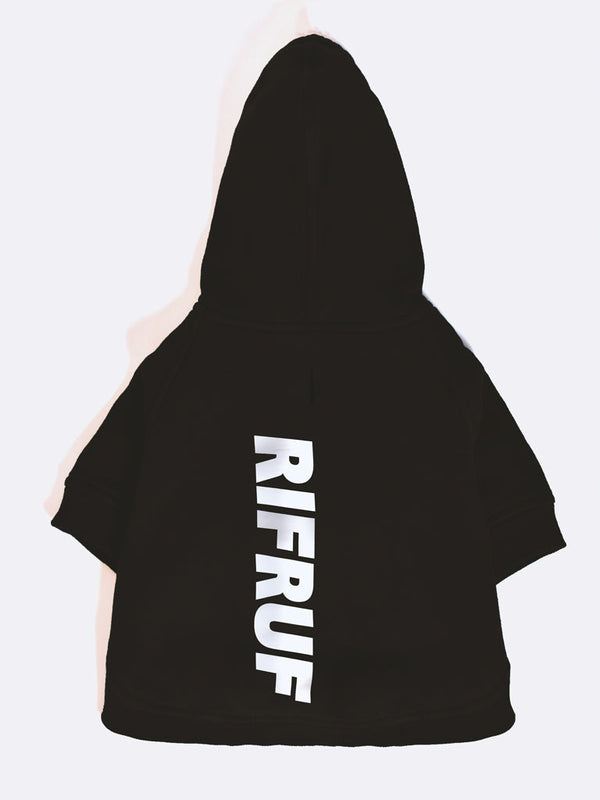 RIFRUF Essential Dog Hoodie Black Back Studio Shot