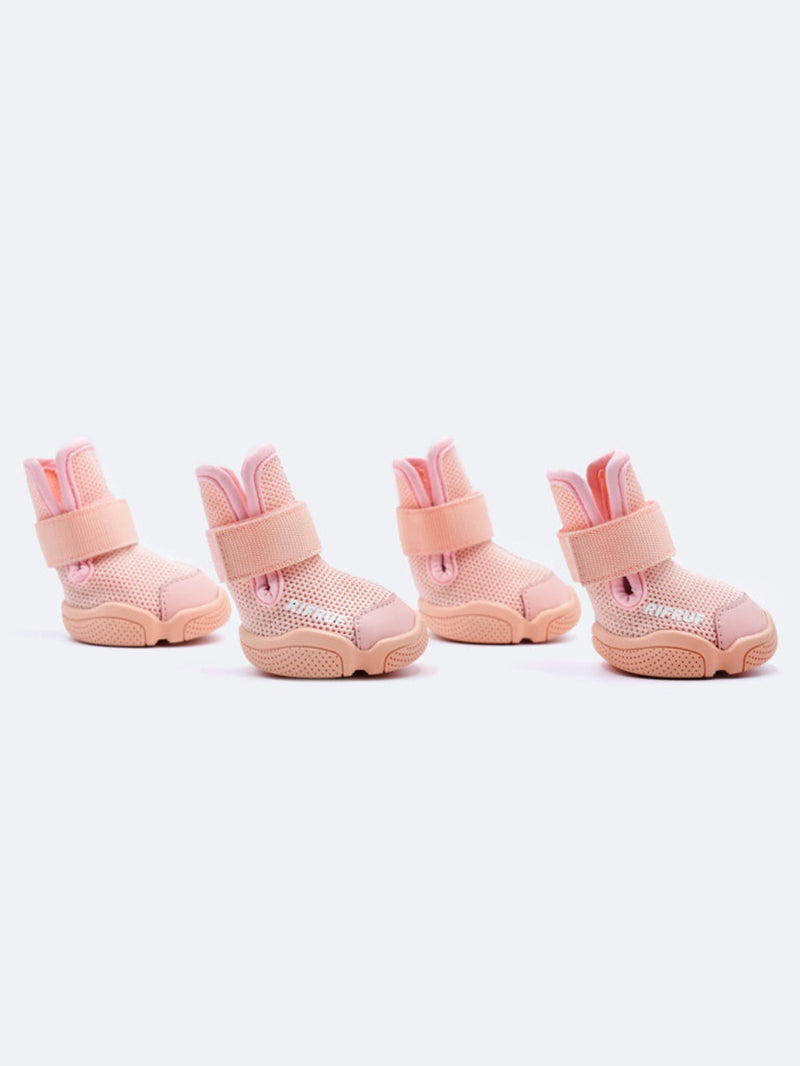 Blush RIFRUF Caesar 1 Dog Shoes Four Pieces in White Studio Background